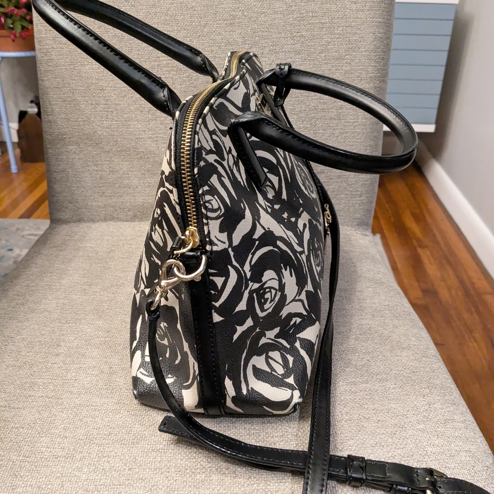 Kate Spade Black and Cream Rose Satchel - Picture 6 of 7